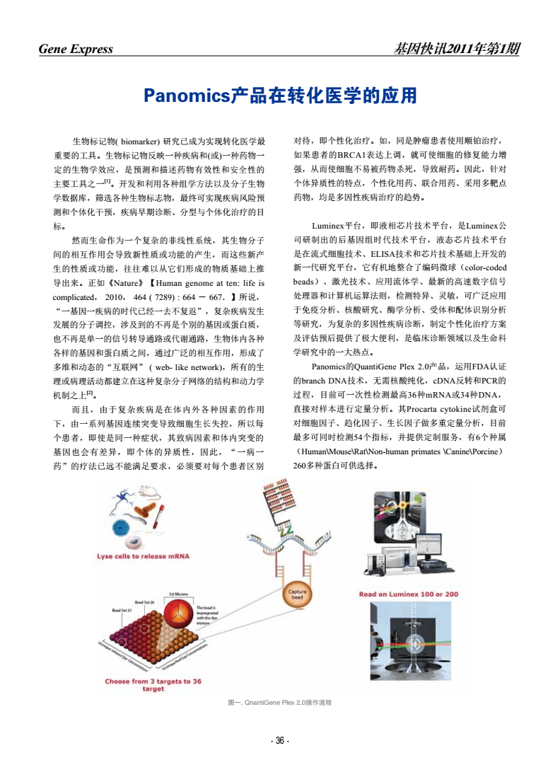 Panomics产品在转化医学中的应用